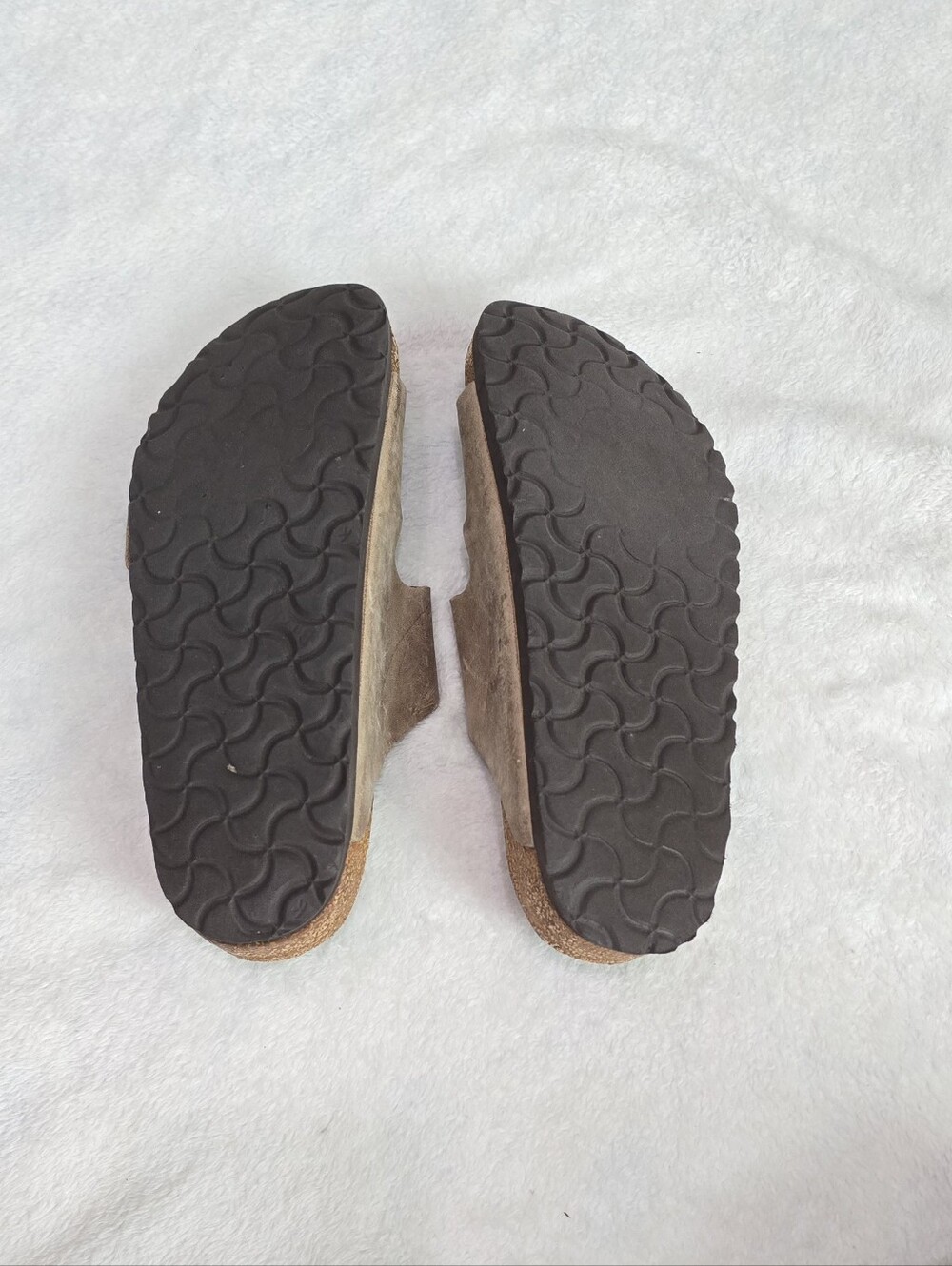 Women's Birkenstock Arizona Sandals Shoes Brown Leather Slide Size 8 Classic - Picture 5 of 6